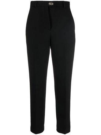Ferragamo cropped tapered trousers - women - Cotton/Elastane/Polyamide/Virgin Wool - 42 - Black