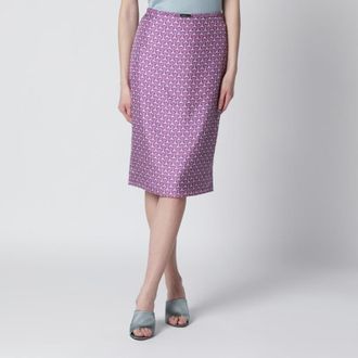 Gucci Pink pencil skirt with horsebit print