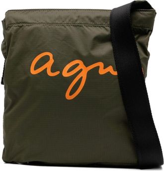 agnès b. logo print bag - unisex - Polyester/Nylon - One Size - Green