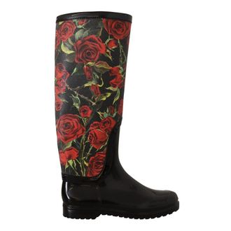 Dolce & Gabbana Black Polyvinyl Rain Womens Boots