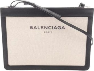 Balenciaga Pre-owned Cross Body Bags, female, Beige, Size: ONE SIZE Pre-owned Vintage Canvas Cross Body Bag