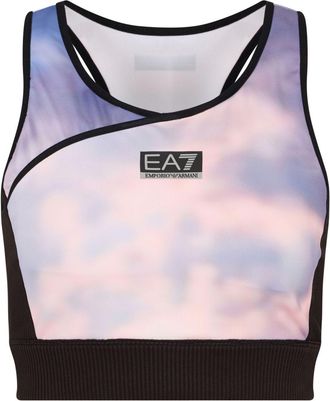 Emporio Armani Top a compressione con stampa - Viola