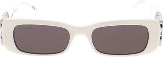 Balenciaga Dynasty Rechthoekige Zonnebril - Dames - Accessoires - Wit - Maat: ONE Size