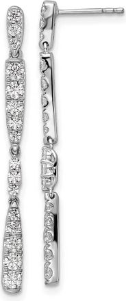 Diamond2Deal 14K White Gold 1 ct Lab Grown Diamond Dangle Earrings VS Clarity, G-H Color