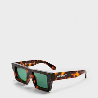 Off-white Mens Accessories Off White Nassau Square Full Rim Sunglasses in Havana/Green - One Size