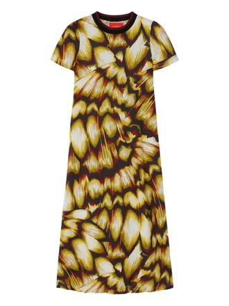 La DoubleJ all-over print short-sleeve midi dress - women - Cotton - M - Black