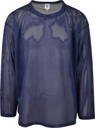 South2 West8 Long Sleeve Top - Heren - Longsleeves - Blauw - L - Polyester - Tops
