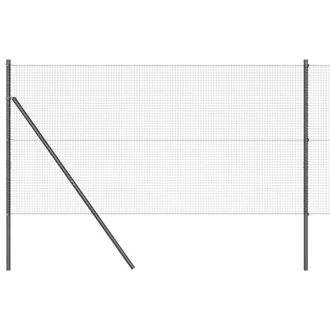 Berkfield Home Welded Wire Fence with 7 Posts Grey 1.2x10 m Steel
