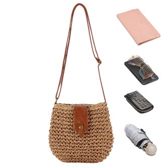 Generic Woven Sling Bag - Trendy Beach Handbags, Adjustable Purse with Zipper with Lightweight Stylish Design, Spring Summer Travel, Wedding Party Accessory, 