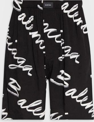 Balenciaga Womens Pyjama Shorts Black White - Size: 10