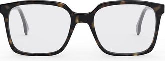 Fendi FE50032I Tortoiseshell Acetate Square Eyeglasses - Brown
