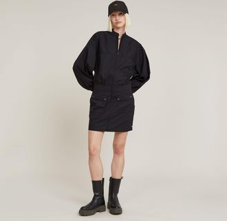 G-Star Womens G-Star RAW Macro Balloon Dress - Black Cotton - Size X-Small