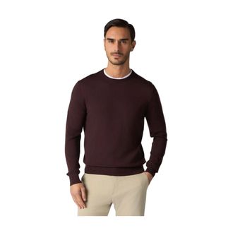 Brooks Brothers Merino Wol Trui met Ronde Hals - Heren - Truien - Bruin - Maat: M Wol