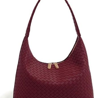 Seward Leather Hobo Bags for Women Small Soft Shoulder Purse Slouchy Tote Handbags with Double Zipper Design