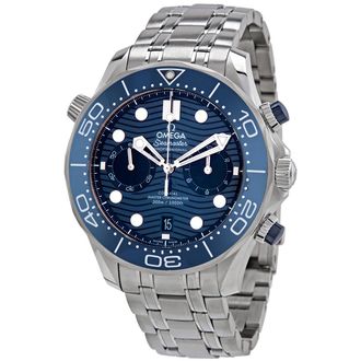 Omega Pre-owned Omega Seamaster Diver Chronograph Blue Ceramic Dial Mens Watch 210.30.44.51.03.001