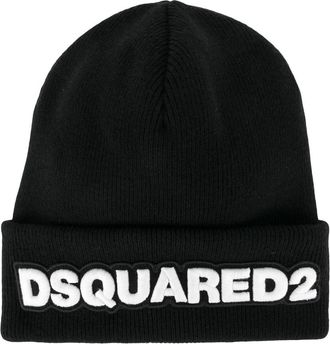 Dsquared2 Embroidered-logo beanie Black