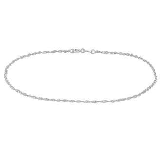 Amour Singapore Chain Bracelet In Platinum, - 7 In