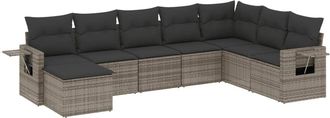 vidaXL Vidaxl - Set De Sof&aacute;s De Jard&iacute;n 8 Pzas Y Cojines Rat&aacute;n Sint&eacute;tico Gris