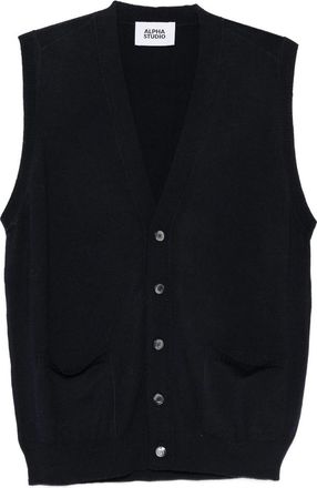 Alpha Studio Knitted Vest With V-Neck