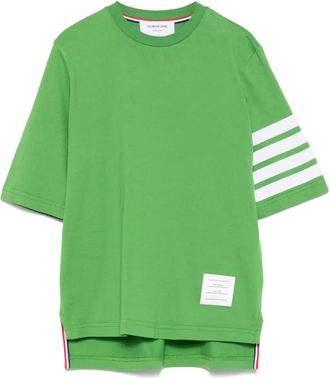 Thom Browne T-shirt in jersey con dettaglio a 4 righe - Verde