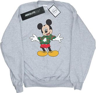 Disney Heren Mickey Mouse Kersttrui Stroke Sweatshirt (Sportgrijs)