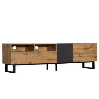 Urban Meuble Mueble para tv moderno en bloques de color con vetas de madera y gris