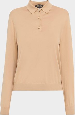 Loro Piana Ice Wish Cotton Polo Sweater
