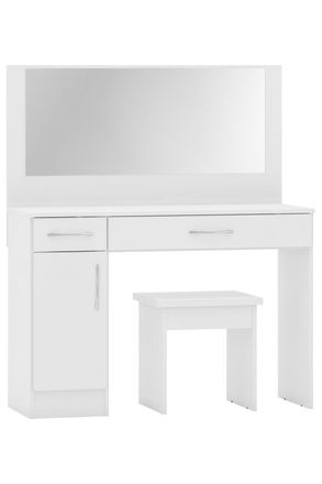 Seconique Nevada Vanity/Dressing Table Set in White