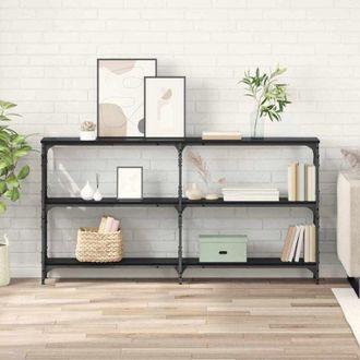 vidaXL vidaXL Tavolo consolle Rovere nero 156 x 28 x 80,5 cm