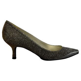 Stuart Weitzman Power 50 Pointed Toe Pumps in Gold Glitter