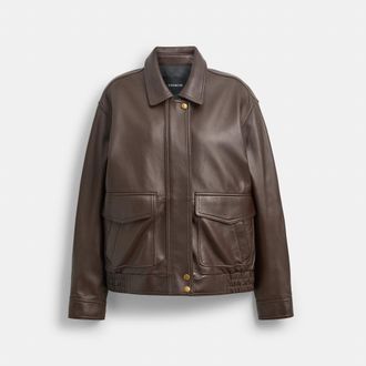 Coach Leather Pilot Jacket
