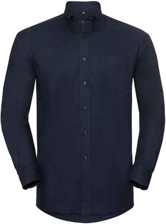 Russell Athletic Russell Collection Heren Oxford Easy-Care Formeel Overhemd Met Lange Mouwen (Heldere marine)