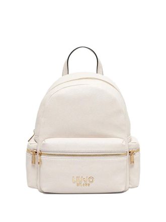 Liu Jo logo-lettering backpack - women - Polyester - One Size - Neutrals