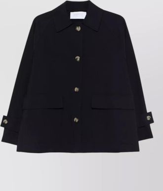 Harris Wharf London nylon blouson jacket flap pockets collar