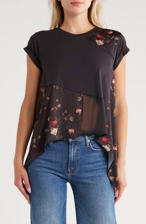 AllSaints Zala Colorblock Cap Sleeve Top in Kora Black at Nordstrom Rack, Size Medium