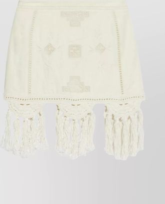 Isabel Marant cotton macram&eacute; fringe mini skirt