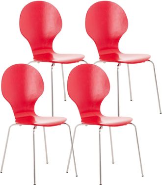 Clp Clp - Set 4x Sillas De Visita Diego Apilable Rojo