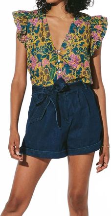 Cleobella Chloe Blouse In Indo Block Print