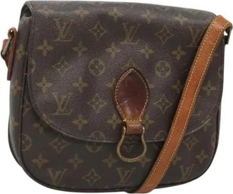 Louis Vuitton Tweedehands Canvas Louis Vuitton tassen - Dames - Vintage Schoudertas - Bruin - ONE Size - Leer - Vintage