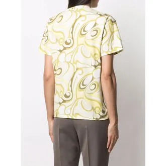 Raf Simons Abstract Swirl Print T-Shirt - Yellow