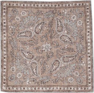 Brunello Cucinelli double-face pocket scarf - men - Linen/Flax/Silk - One Size - Brown