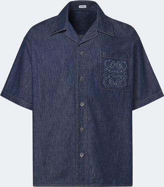 Loewe Camicia Anagram in chambray di cotone