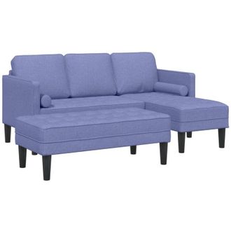 vidaXL Vidaxl - Juego De Sof&aacute; 2 Pcs Azul Jeans 173 X 131 X 67 Cm Tela