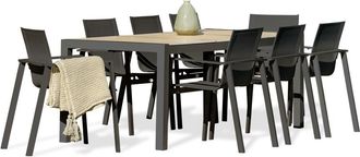DCB Garden Conjunto de comedor de jardín 8 plazas con tablero cerámica