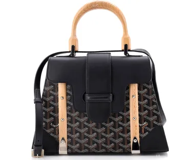 Goyard Saigon Top Handle Bag Coated Canvas with Leather PM