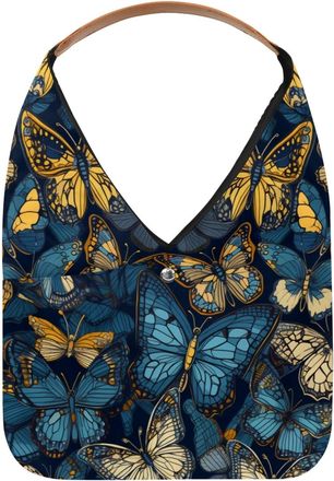 Generic Butterfly Reusable Lightweight Grocery Bags - Foldable Into Compact Pouch, Washable & Sturdy, Multipurpose for Shopping and Travel