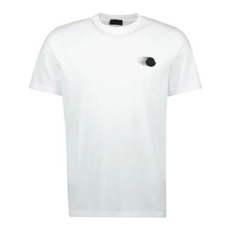 Moncler T-Shirts, male, White, Size: 2XL Faded Logo Motif T-Shirt