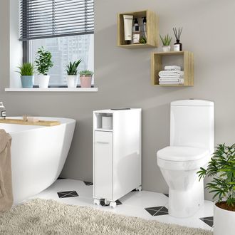 Vicco Armario De Aseo Niva, Blanco, 18 X 71.3 Cm Con Compartimento Extra&iacute;ble
