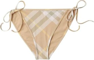 Burberry All-Over Check Print Bikini Bottom, Size Large