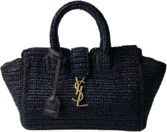 Saint Laurent Pre-owned Handbags, female, Black, Size: ONE SIZE Pre-owned Raffia Handbag
